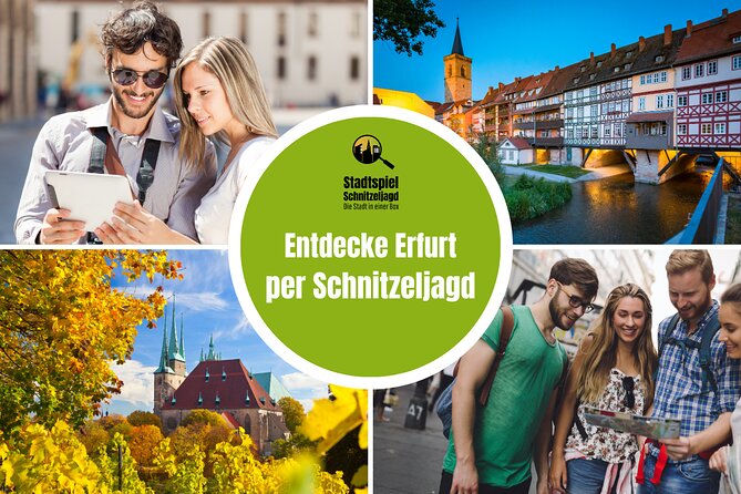 City game scavenger hunt Erfurt - independent city tour I discovery tour - Shopping beside preserved medieval houses