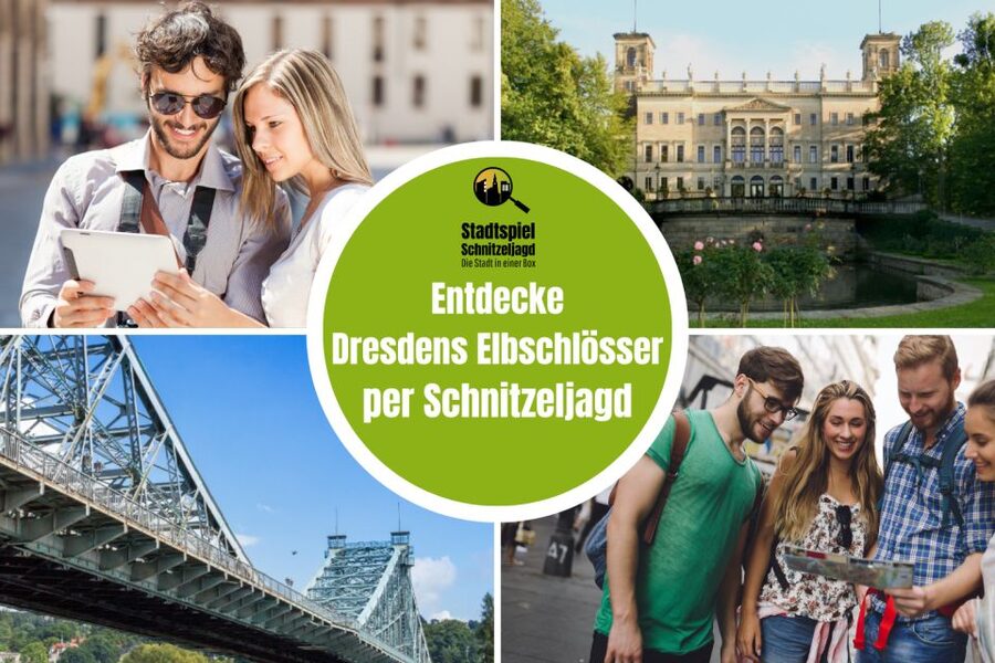 Dresden: Scavenger Hunt to Elbe River & Castles - Lingner Castle and the Elbe Castle setting