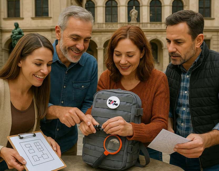 Outdoor Escape Game with Mystery Backpack Augsburg: The Merchant's Seal - Six locks, four pieces, and no screen
