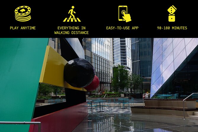 Outdoor Escape Room in Houston - Downtown - What the pillar and sculpture add to the route